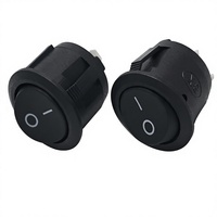 Interrupteur à bascule rond SPST 2 positions ON-OFF 2 broches 20 mm 10A/250VAC IP53 Plastique T85 1e4