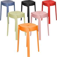 Tabouret haut empilable en plastique, tabourets empilables, colorés, portables, ronds, pour bureau, salon, salle de classe, décoration