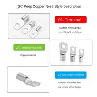 Cosses de câble SC50-10 SC10-4 SC35-8 SC70-10 SC120-12, bornes à sertir en cuivre nickelé, 1500V pour 16/25/35/50/70mm²