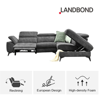 Canapé-lit électrique moderne de style européen de luxe en tissu en forme de L pour salon d'appartement