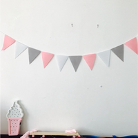 Guirlande de bannière en feutre colorée, fanions d'anniversaire, guirlande de mariage, décoration de fête de Noël, drapeaux