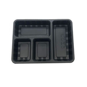 <span class=keywords><strong>Plateau</strong></span> <span class=keywords><strong>de</strong></span> nourriture jetable en plastique PP plateaux en plastique noirs <span class=keywords><strong>plateau</strong></span> <span class=keywords><strong>de</strong></span> <span class=keywords><strong>repas</strong></span> à emporter - Product Image 3