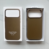 Étui de téléphone en cuir avec logo de marque original pour iPhone 17 Pro Max, coque magnétique compatible avec la charge sans fil, 17 Pro Max avec boîte