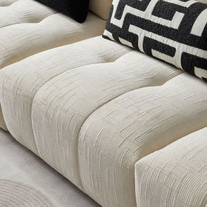 Sofá de tela blanca crema con otomana, conjunto de sofá moderno barato de alta calidad, sofá grande para sala de estar de Villa, sofá suave <span class=keywords><strong>y</strong></span> ancho con asiento en la nube - Product Image 5