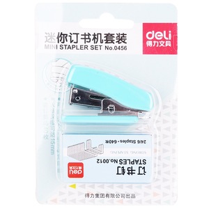 Mini grapadora Deli 0456 para estudiantes y uso de oficina con capacidad para 2 a 10 hojas, cuerpo de plástico - Product Image 3