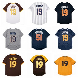 Maillots de baseball vintage pour hommes, style cousu, 19 Tony Gwynn, tailles S-3XL - Product Image 1