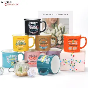 Penjualan Terbaik Mug Enamel kustom Logo krim berbintik logam putih gaya antik Set hadiah