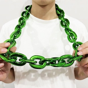Cadena de Eslabones Acrílicos con Baño de Oro UV, Estilo Hip Hop, Cadena Cubana Grande, Cadena de Espuma 3D para Fanáticos de la NFL, Collar de Equipo - Product Image 1