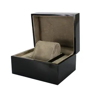 Yeni geldi moda yaratıcı siyah ahşap ambalaj kutuları izle ahşap saat hediye kutusu özelleştirilmiş saat ekran kutusu