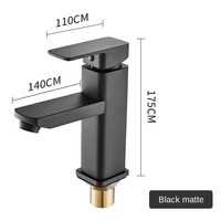 Robinet de salle de bain noir cascade en laiton, miroir en laiton massif évier robinet d'eau chaude et froide