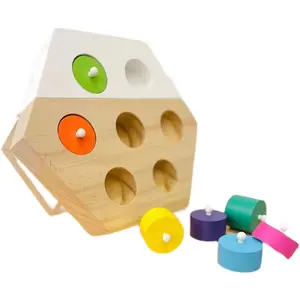 नवीनतम बच्चों मोंटेसरी शैक्षिक खिलौने लकड़ी के हाथ काबू सिलेंडर रंग मिलान खिलौना बच्चों के लिए