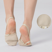 Chaussures de danse à demi-semelle avec semelle extérieure en cuir véritable et talon plat pour femmes/hommes et filles/garçons