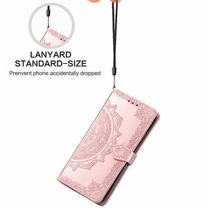 Étui portefeuille de luxe en cuir PU avec imprimé fleur mandala pour téléphones mobiles 4G 5G (modèles 50, 51, 52, 53, 55, <span class=keywords><strong>71</strong></span>, 73) - Product Image 6