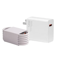 Chargeur mural USB Type C PD GaN 120W Gold Label Display, câble de données Type C 6A, adaptateur de voyage pour Xiaomi, prise EU/US, charge rapide pour mobile