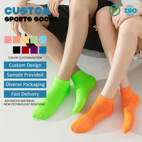 Chaussettes de course unisexes d'été, coupe basse, fines, fluorescentes, couleur unie, séchage rapide, respirantes, anti-odeurs