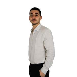 Camisa de hombre beige de manga larga con botones para uso formal. - Product Image 2