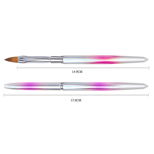 Pinceau à ongles avec manche métallique, stylo de sculpture en cristal, poils synthétiques, gel acrylique, outil de sculpture pour manucure, décoration d'ongles en salon - Product Image 6