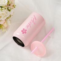 Gobelet isotherme personnalisé avec logo, 16 oz, en acier inoxydable 304, pour café et vin, avec paille et couvercle, idéal pour les filles, cadeau de voyage