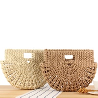 FSP752 2025 nouveau Style sac à main et sac à bandoulière pour femmes-élégant couleur unie tissé plage tissé sac bandoulière poignée anneau Mini