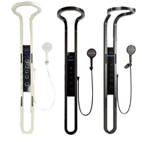 Robinet de douche pluie à affichage numérique en acier inoxydable 5 poignées mitigeur de douche ensemble de douche de luxe en métal pistolet de salle de bain