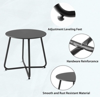 Table basse de jardin en fer de style européen créatif, petite table basse pour balcon, bistrot, table d'appoint extérieure