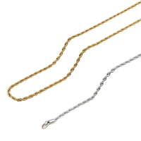 Collier chaîne torsadée en acier inoxydable Gaovo plaqué or 18 carats, étanche, bijoux de mode hip-hop pour hommes