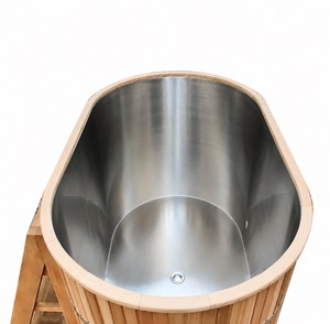 Baignoire en <span class=keywords><strong>bois</strong></span> canadienne Swankia pour bain froid extérieur, petite cuve de plongeon avec trous de refroidissement, refroidisseur portable à vendre - Product Image 4