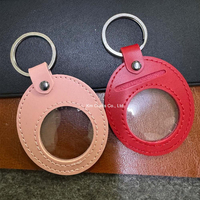 Mini porte-monnaie en cuir PU fait main, porte-clés, étui de protection pour jetons de supermarché et pièces commémoratives, avec porte-clés
