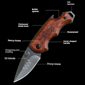 Juego de cuchillos plegables portátiles para supervivencia al aire libre, mini cuchillos multifuncionales portátiles para frutas. - Product Image 2