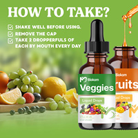 Supplément de gouttes liquides pour fruits et légumes 60ml L'équilibre minéral multi-vitamines des fruits et légumes soutient les niveaux d'énergie