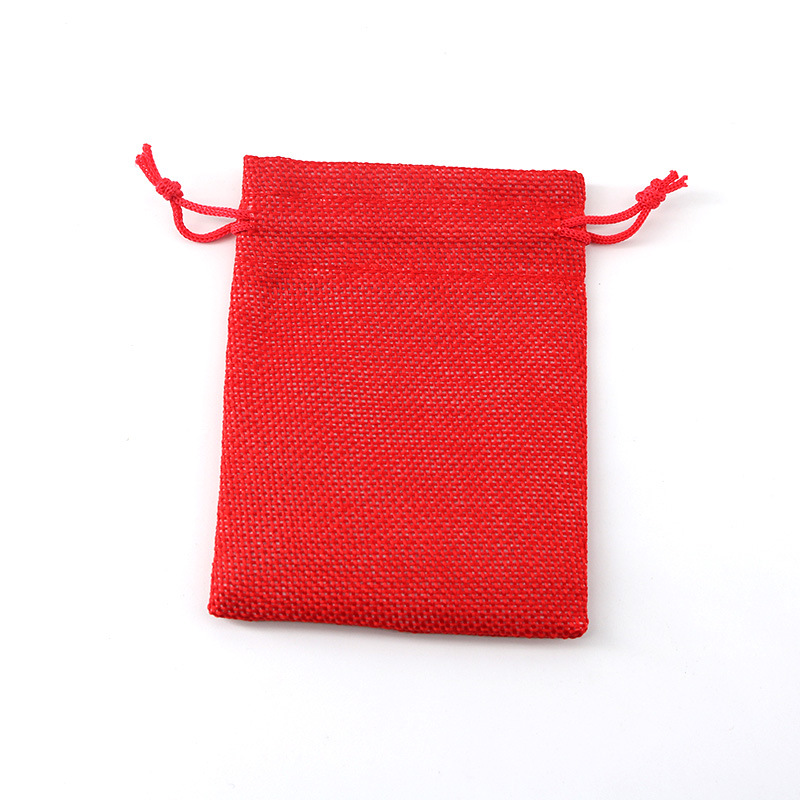 Bright red-burlap bag-17x23cm