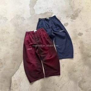 Custom Men Baggy Jeans Heavweight Streetwear Fashion High Quality Wide Leg Trousers Oversized <b>Joggers</b> Pants Dirty <b>Denim</b> Jeans - Product Image 3