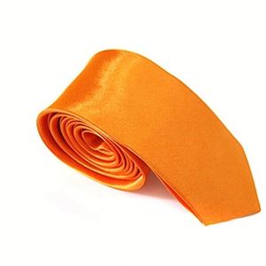 Cravate Slim Jacquard pour Homme – Couleurs Unies Champagne, <span class=keywords><strong>Orange</strong></span>, Rouge, Violet, Bleu – Idéale pour Mariage – Accessoires Masculins - Product Image 6