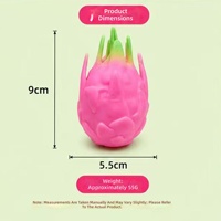 Boules de construction miniatures en caoutchouc thermoplastique TPR en forme de fruit du dragon, faiblement rebondissantes, moulables, jouet sonore froissable et moelleux