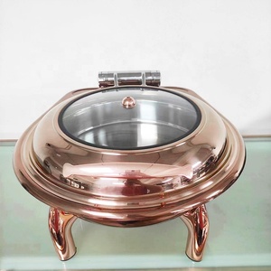 <span class=keywords><strong>Ristorante</strong></span> self-service chiosco inserti traforati piatti rotondi con coperchio in vetro placcato oro rosa per feste città scalpore piatti - Product Image 1