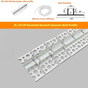 신상품 건식 벽체 석고 <span class=keywords><strong>led</strong></span> 스트립 라이트 프로파일 PC 커버에 대한 유연한 구부릴 수있는 알루미늄 <span class=keywords><strong>LED</strong></span> 채널 오목한 <span class=keywords><strong>Led</strong></span> 디퓨저 3m - Product Image 5