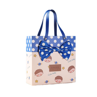Boîtes rigides en carton gris recyclables avec logo personnalisé, pelliculage mat, forme sur mesure, motif à pois de dessin animé pour les fêtes, pour le stockage alimentaire