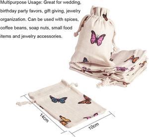 Bolsa de Algodón con Cordón para Joyería, con Diseño de Mariposa, Impresión Personalizada al por Mayor - Product Image 2
