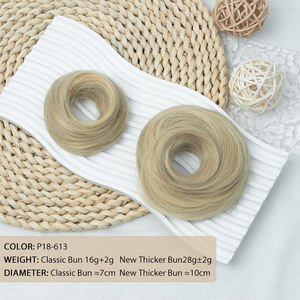 MRS HAIR <span class=keywords><strong>Cheveux</strong></span> Humains Chignon <span class=keywords><strong>Queue</strong></span> <span class=keywords><strong>de</strong></span> <span class=keywords><strong>Cheval</strong></span> <span class=keywords><strong>Postiche</strong></span> Updo Donut Extensions <span class=keywords><strong>de</strong></span> <span class=keywords><strong>Cheveux</strong></span> Véritables Bande Élastique Flexible Brun Blond - Product Image 3