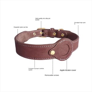 Vendita calda di lusso in vera pelle collare per cani con protezione regolabile per etichette d'aria pesante e traspirante per i levrieri - Product Image 2