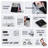 Téléphone pliable X6, 6 Go/8 Go de RAM, 128 Go/256 Go/512 Go, écran AMOLED 6,9 pouces, téléphones mobiles à écran tactile, Android 15