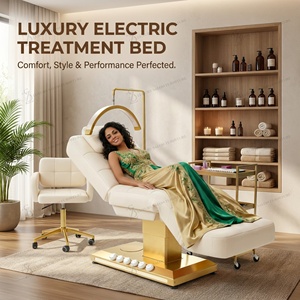 Meilleures ventes : Mobilier d'esthétique - Lit <span class=keywords><strong>de</strong></span> cils incurvé à base dorée, Lit <span class=keywords><strong>de</strong></span> soin du visage électrique, Table <span class=keywords><strong>de</strong></span> massage <span class=keywords><strong>de</strong></span> luxe pour spa, Lit pour extensions <span class=keywords><strong>de</strong></span> cils - Product Image 2