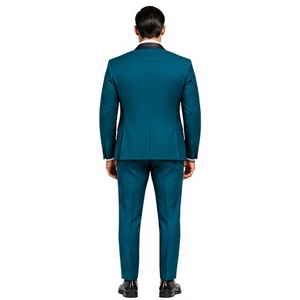 Traje de Lana Negro para Hombre de Tres Piezas, Corte Regular, Cuello de Solapa, Cierre de un Botón, Marca WARPRO INDUSTRY - Product Image 5