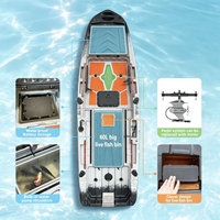 Kayak de pêche modulaire monoplace Yak Outdoors 9,5 pieds (2,95 m) de large en PEHD, compatible avec les pédales et moteurs électriques, pour la pêche au vif