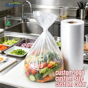 Salad Bar HDPE Roll <b>Bags</b> Transparent <b>Vegetable</b> Packaging <b>Bags</b> on Roll for Deli Counter and Healthy Meal Prep Fresh Wrap - Product Image 1