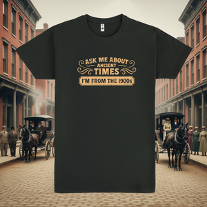 Chiedimi di tempi antichi, sono nato agli anni '00, maglietta nera da uomo, camicia promozionale - Product Image 3