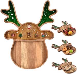 Bandeja de madera de resina para árbol de Navidad 2025, plato para servir y tabla de quesos para cocina, decoración del hogar, exhibición de alimentos - Product Image 1