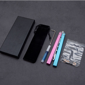 New Design 6061 Aluminum Steel Blade Push Button DIY <strong>Trainer</strong> <strong>Butterfly</strong> Practice Tool OEM Balisong Pocket <strong>Knife</strong> - Product Image 3