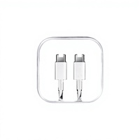 Kabel USB Type-C ke Type-C Putih untuk Pengisian Cepat dan Transfer Data dalam Kotak Kristal untuk Ponsel Android