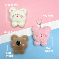 Broche en peluche ours à deux pattes, personnalisée à partir d'illustration, vente en gros, pendentif DIY, pince à cheveux, accessoire vestimentaire, pièces d'ornement